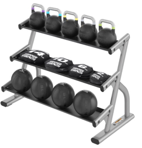 Life Fitness Axiom Series 3 Tier Accessory Rack - Platinum Frame