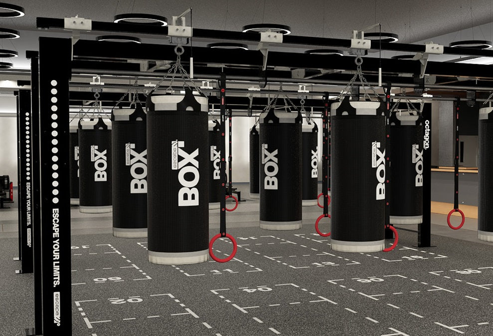 Escape boxing bag working out  