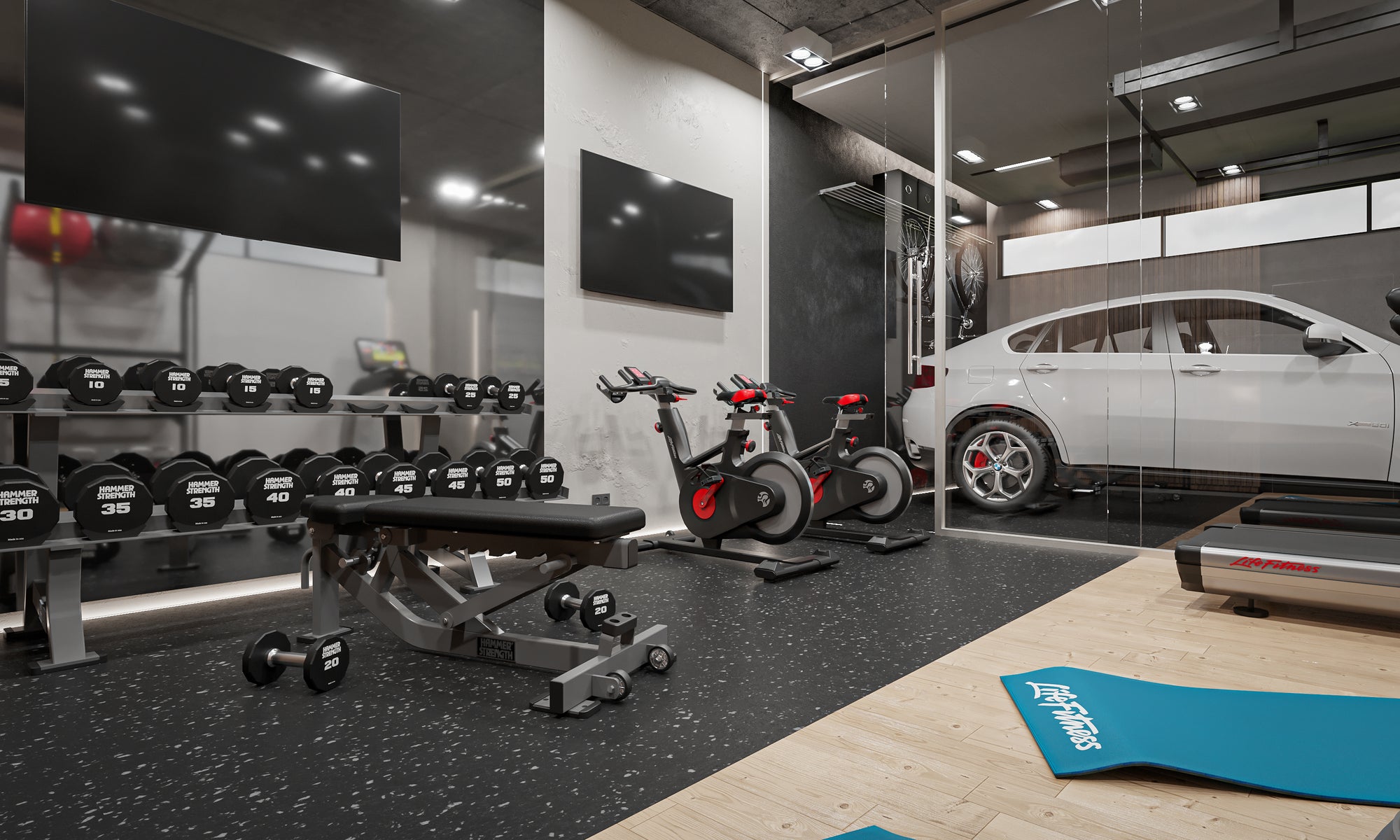 garage gym design ic range plus bench