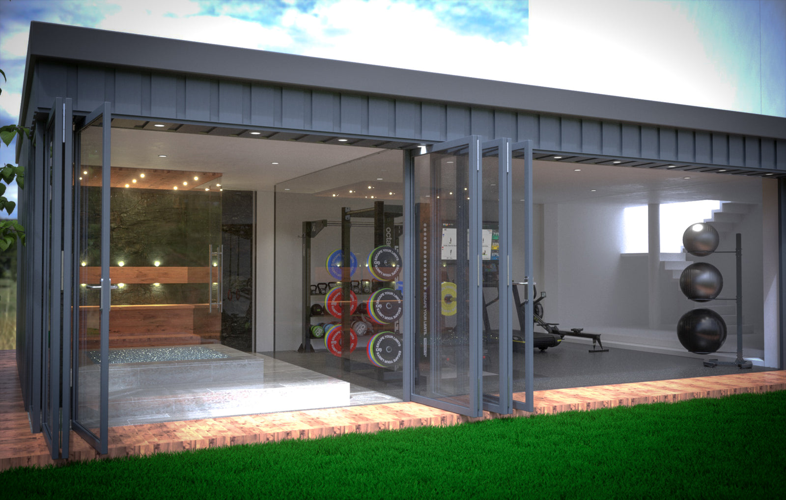 Luxury Home Gym Design with wellness area  
