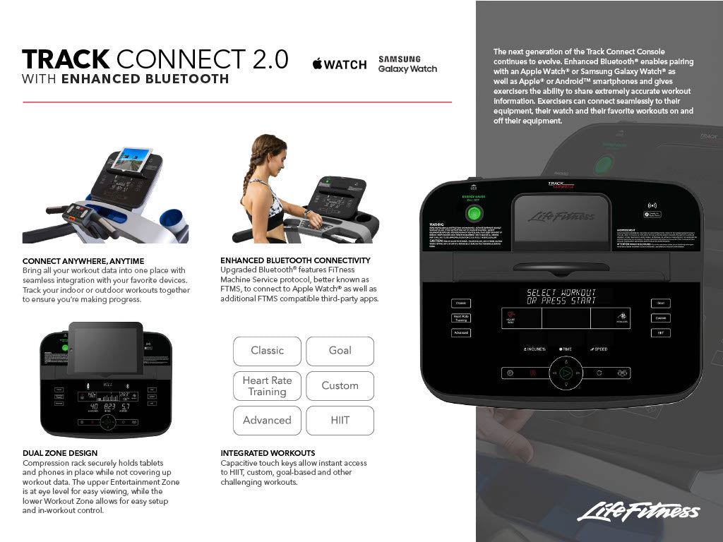 Life Fitness E1 with track connect 2.0 apple connection