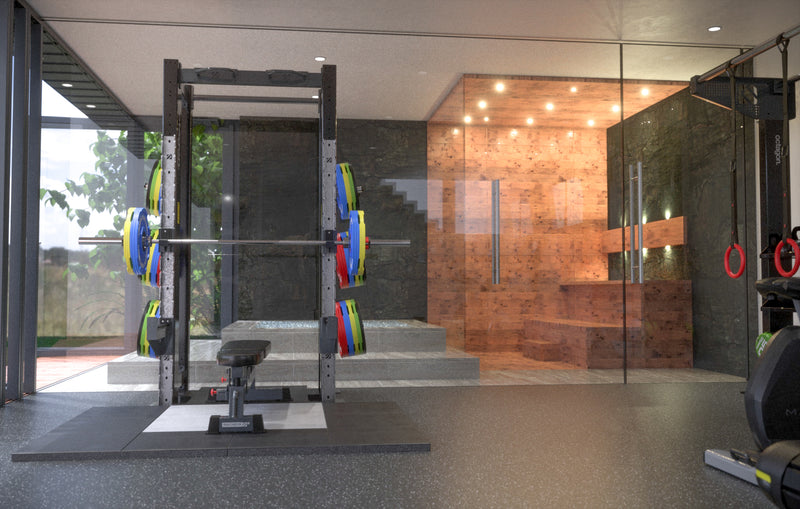 Luxury Home Gym Design with sauna