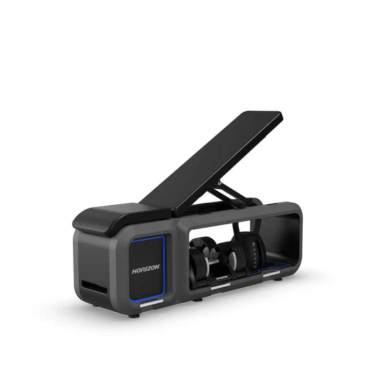Horizon Bench with Adjustable Dumbbells &amp; Kettlebells