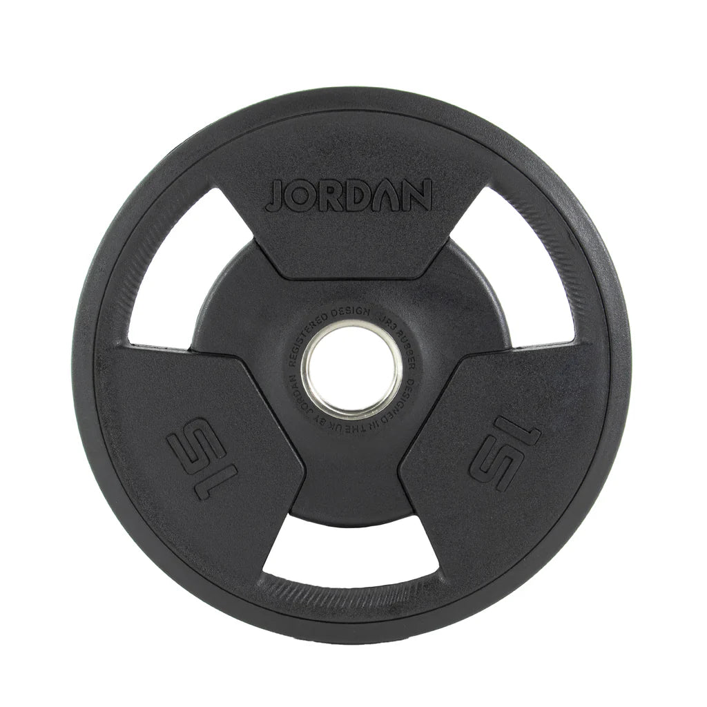 JORDAN Rubber Tri-Grip Olympic Weight Plates
