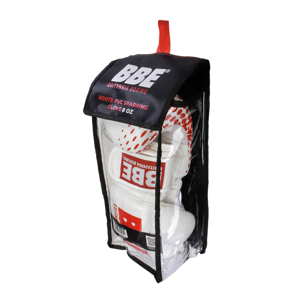 BBE White PVC Sparring Glove - 8 OZ