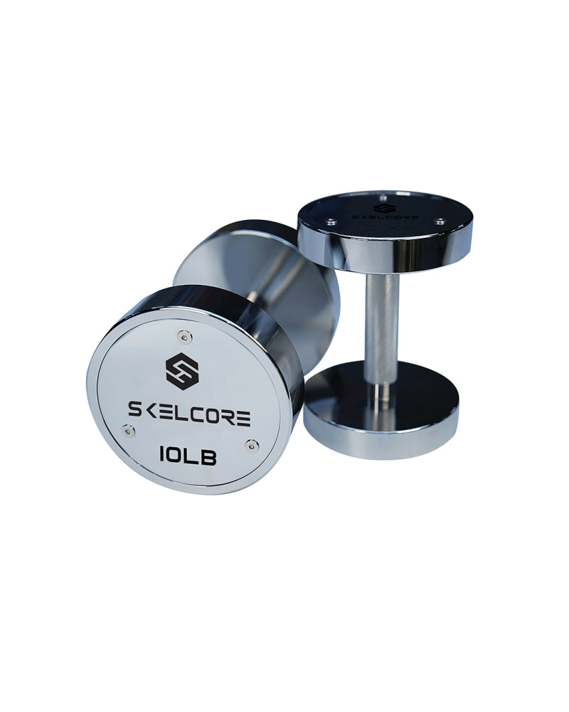 Skelcore Chrome Steel Dumbbell (2.5kg - 25kg) 10 Pair Set