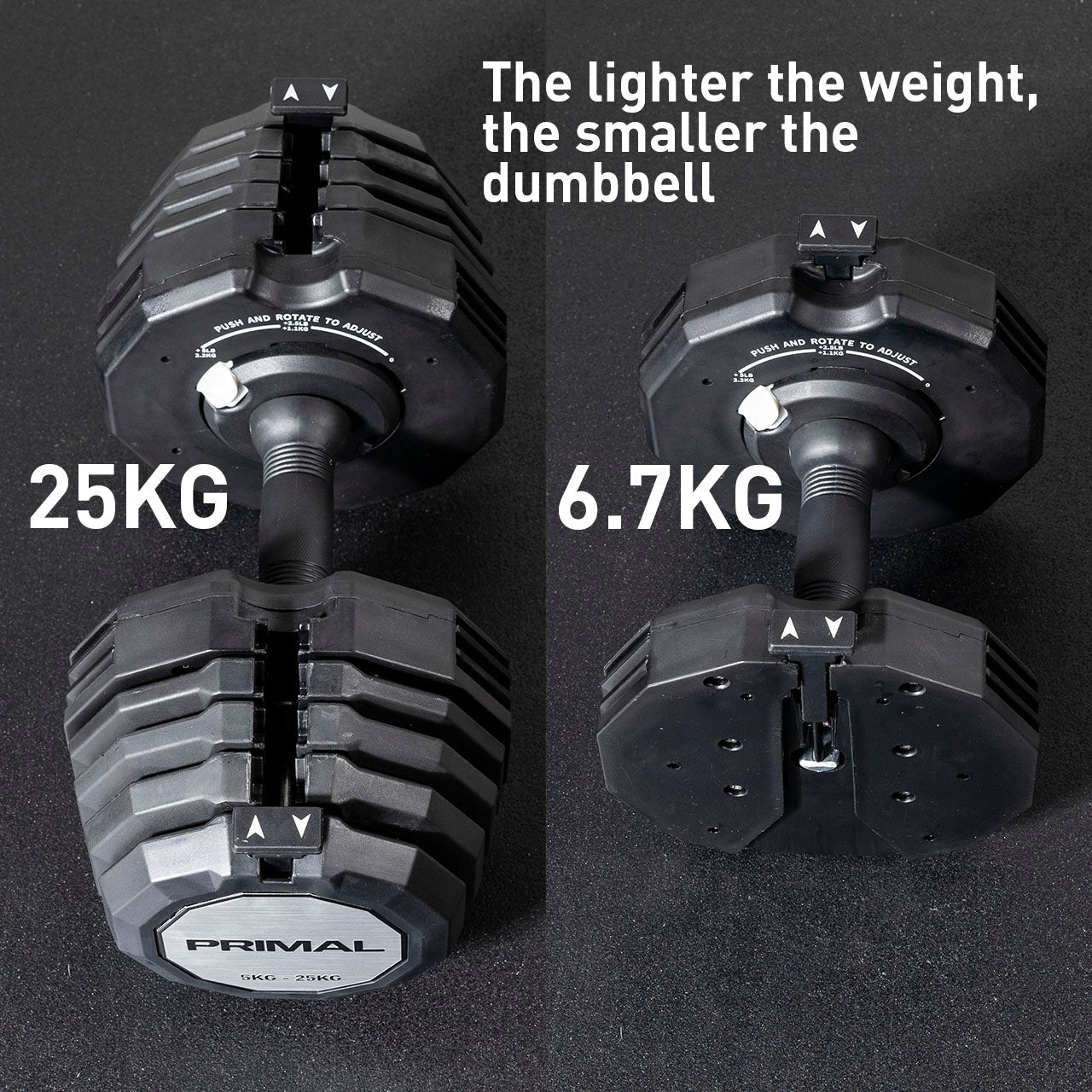 Primal Personal Series 4.5-25kg Adjustable Dumbbell  