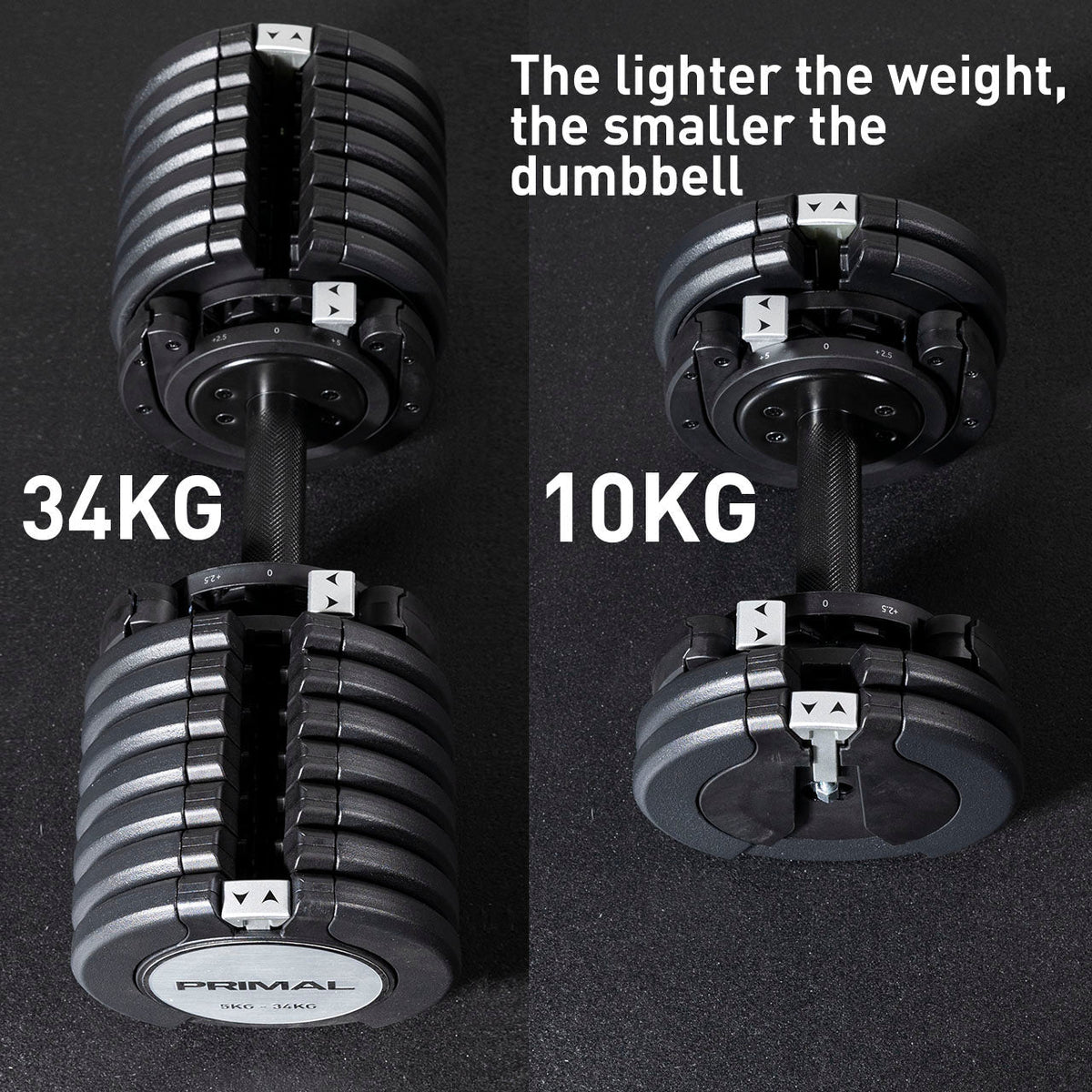 Primal Personal Series 5-34kg Adjustable Dumbbell