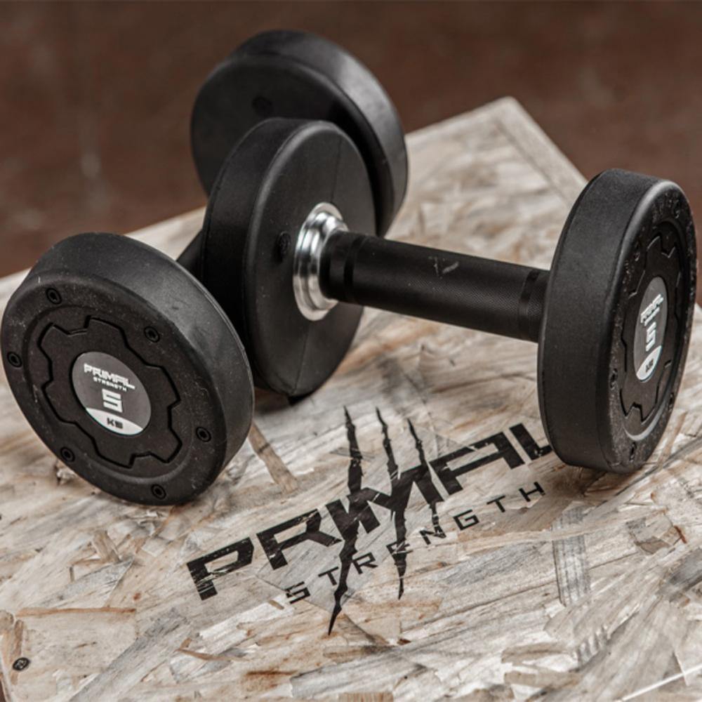 Primal Strength Premium Rubber Nero Dumbbells 27.5kg-50kg