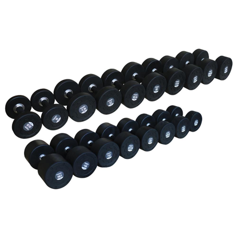 Primal Strength Premium Rubber Nero Dumbbells 2.5-25kg