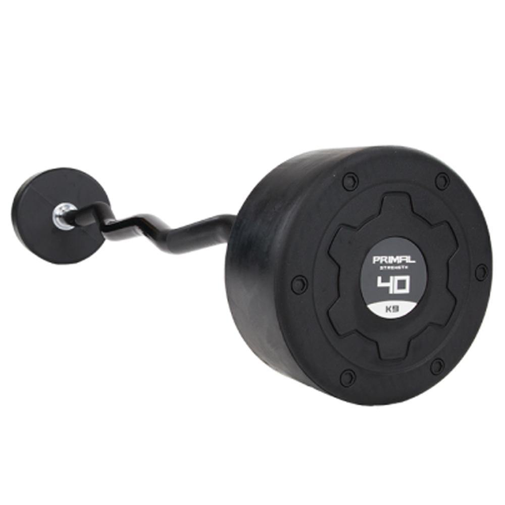 Primal Pro Series Rubber 10-45kg Fixed Barbell Set - EZ Bar