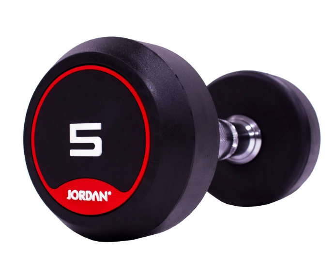 Jordan Classic Rubber Dumbbell set 2.5-30kg with 12 Pair Rack