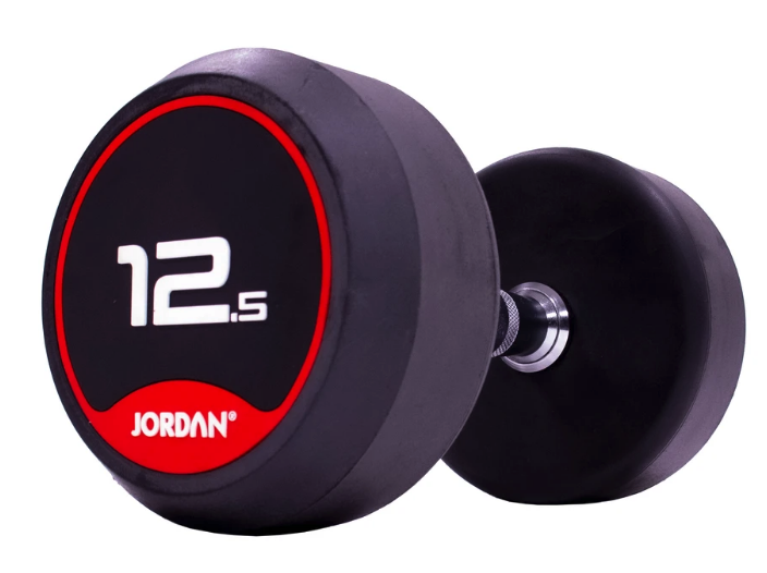 Jordan Classic Rubber Dumbbell set 2.5-30kg with 12 Pair Rack