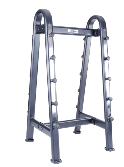 Jordan Rubber Barbell Set 10-45kg Solid Ends with Straight Bars and Rack