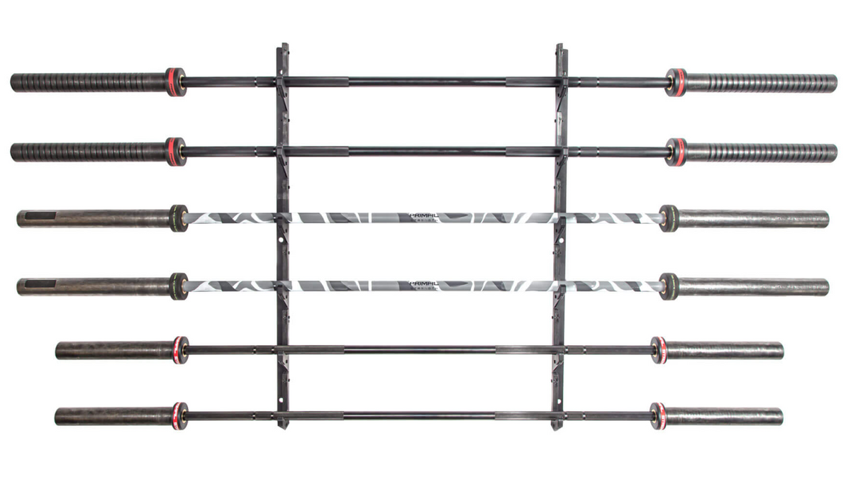 Primal Strength 6pc Wall Mounted Barbell Rack