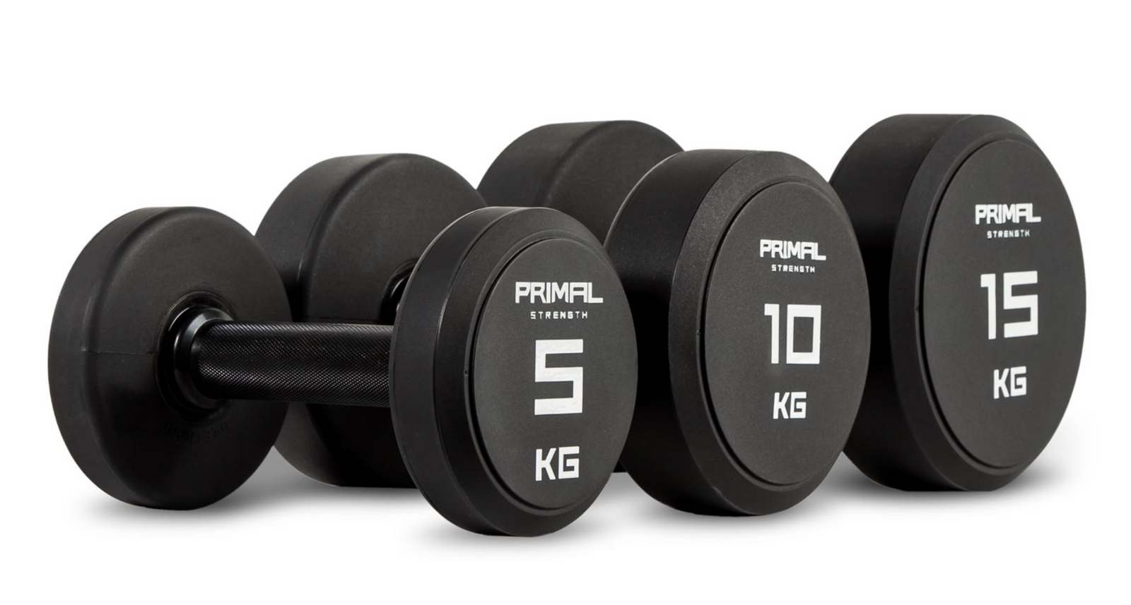 Primal Strength Urethane Dumbbell Set 27.5-50kg (10 pairs)  