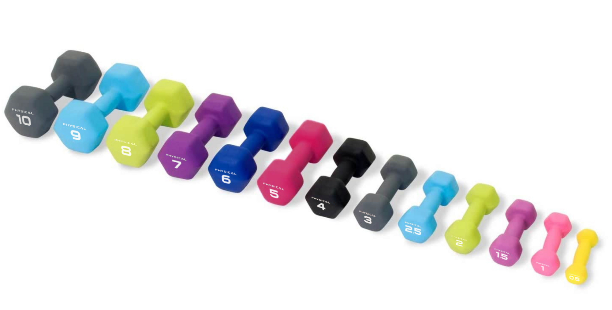 Physical Company Neo-Hex Dumbbell Set with Storage Rack