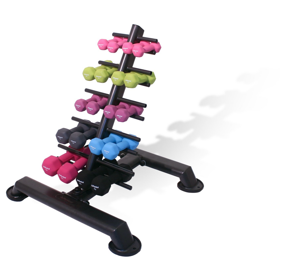 Physical Company Neo-Hex Dumbbell Set with Storage Rack