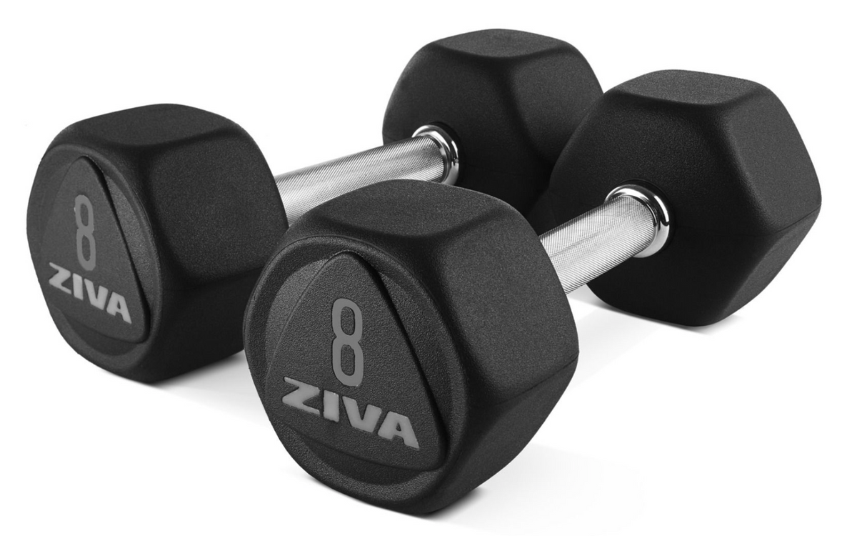 Ziva Sl Premium Hexagon Virgin Rubber Dumbbells