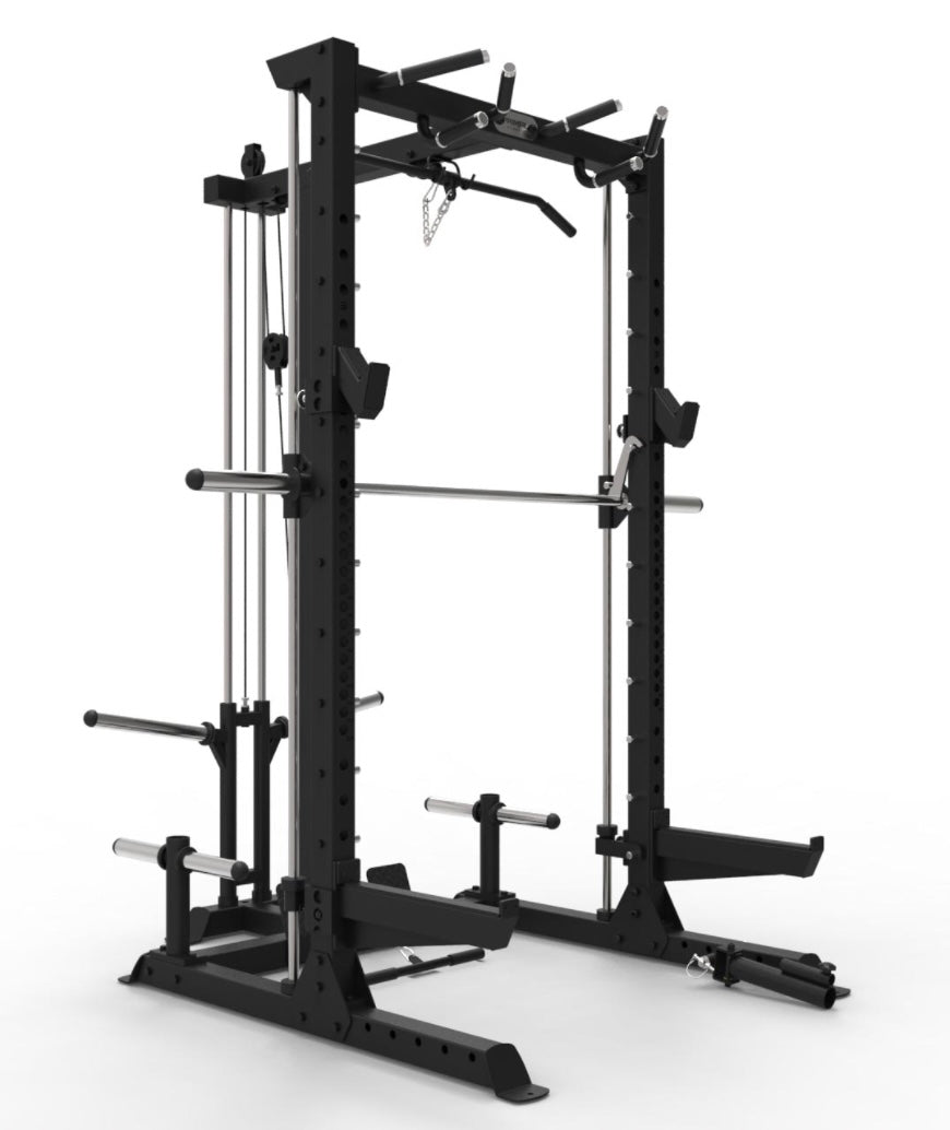 Primal Pro Series Half Rack With Lat Pulldown And Low Row