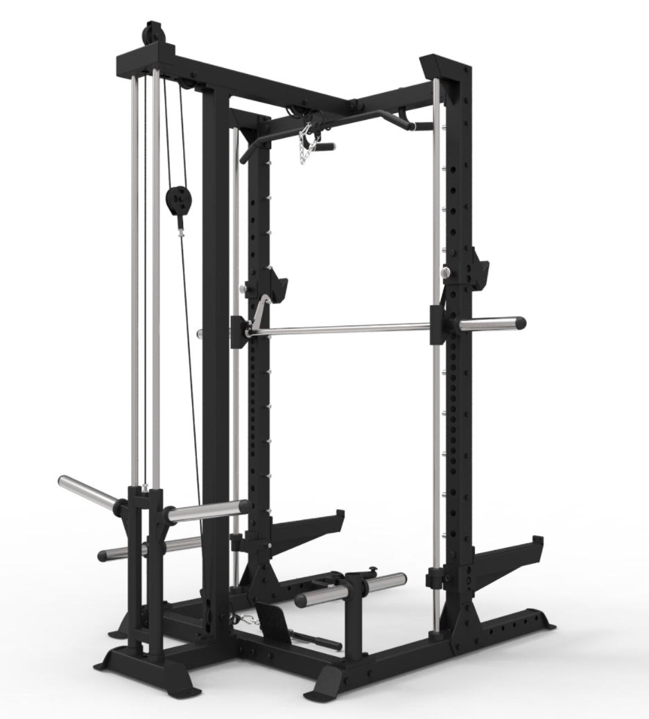 Primal Pro Series Half Rack With Lat Pulldown And Low Row