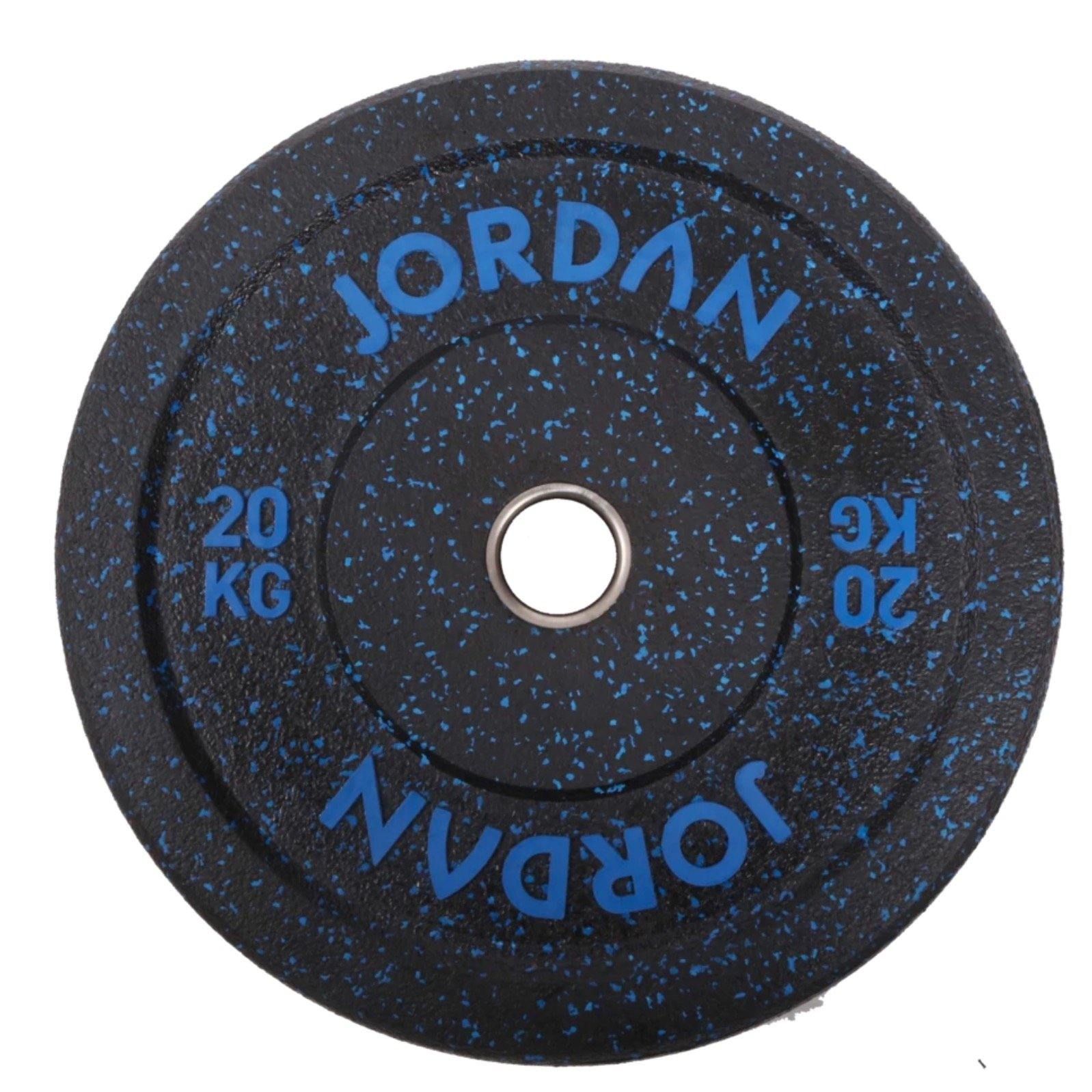 Jordan HG Black Rubber Bumper Plate - Coloured Fleck - 150kg Set  
