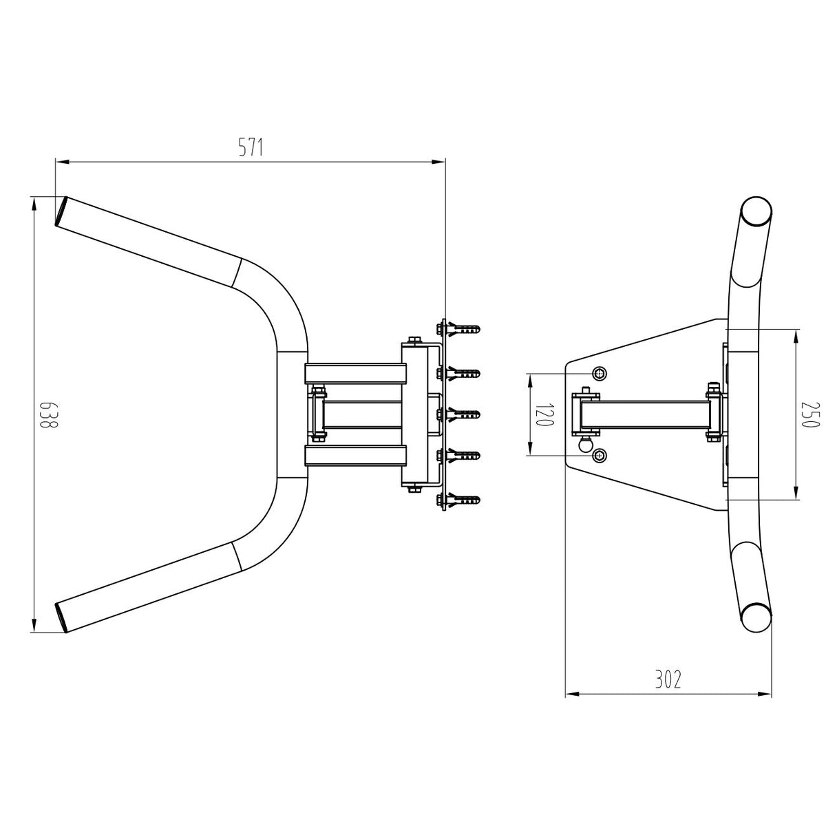 Primal Personal Series Wall Mounted Dip Handle
