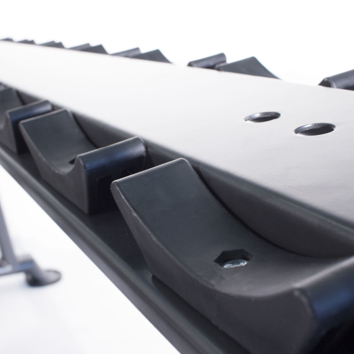 Physical Company Horizontal Dumbbell Rack with Saddles - Holds 15 pairs