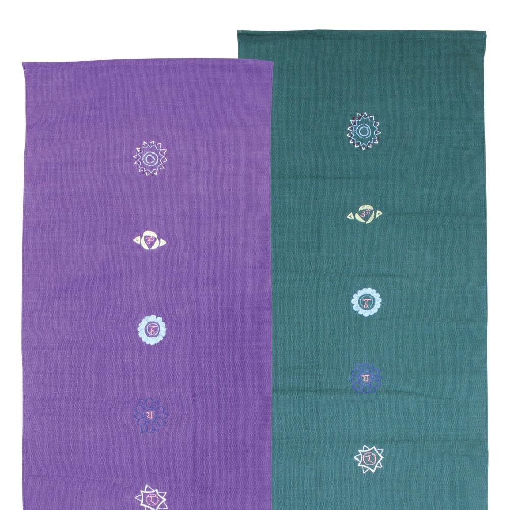 Fitness Mad Cotton Yoga Rug - Chakra Pattern