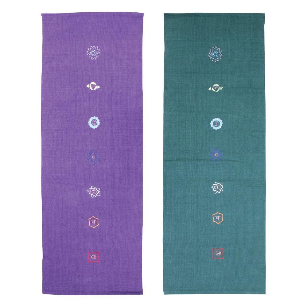 Fitness Mad Cotton Yoga Rug - Chakra Pattern